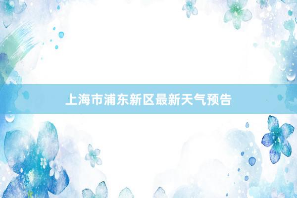 上海市浦东新区最新天气预告